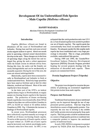 Development of an underutilized fish species - male capelin (Mallotus ...